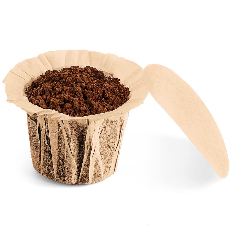 RUOYING Unbleached K cup Disposable Paper Filters with Lid for Reusable K Cup Filters, K Cup Reusable Coffee Filters, Fits All Keurig Single Serve Filter Brands - Image 2